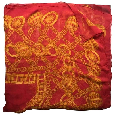 Pre-owned Celine Red Silk Scarf