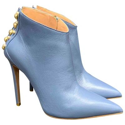 Pre-owned Elisabetta Franchi Leather Snow Boots In Blue