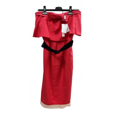 Pre-owned Marc Jacobs Silk Mid-length Dress In Red