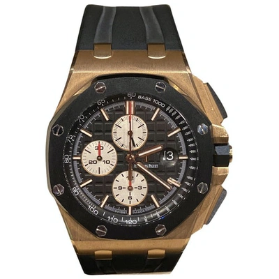 Pre-owned Audemars Piguet Royal Oak Offshore Black Pink Gold Watch