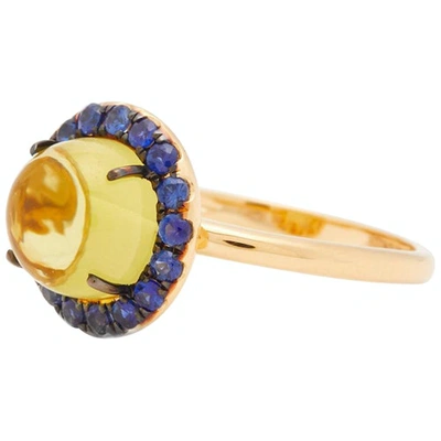 Pre-owned Rosa De La Cruz Blue Yellow Gold Ring