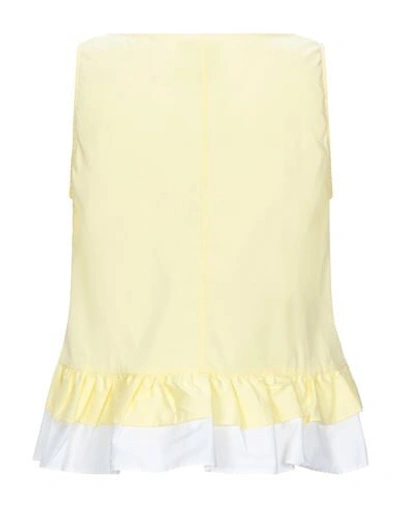 Shop Semicouture Woman Top Yellow Size 10 Cotton, Polyamide, Elastane