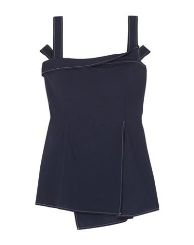 Shop Adeam Tops In Dark Blue