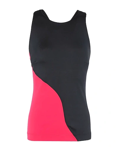 Shop 8 By Yoox Recycled Poly Color-block Tank Top Woman Top Black Size Xl Polyester, Elastane
