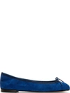 Repetto Blue Goatskin Suede Cendrillon Ballerina Flat In Navy