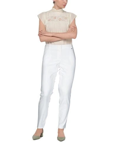 Shop Silvian Heach Woman Pants White Size 12 Cotton, Polyester, Elastane