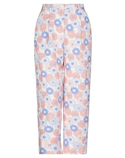Kenzo Floral Embroidered Cropped Trousers In Ivory
