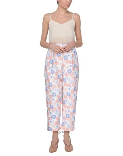Kenzo Floral Embroidered Cropped Trousers In Ivory