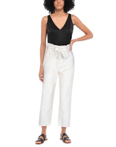 Shop Claudie Woman Pants Ivory Size 2 Cotton, Linen In White