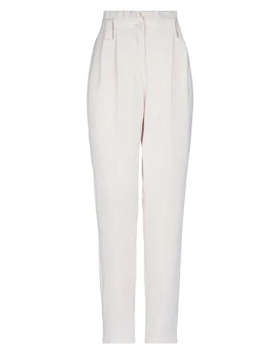 Shop Kontatto Woman Pants Ivory Size M Polyester In White