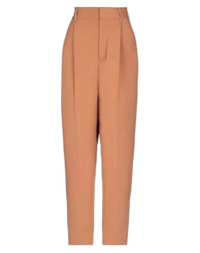 Shop Dondup Woman Pants Brown Size 4 Polyester, Triacetate