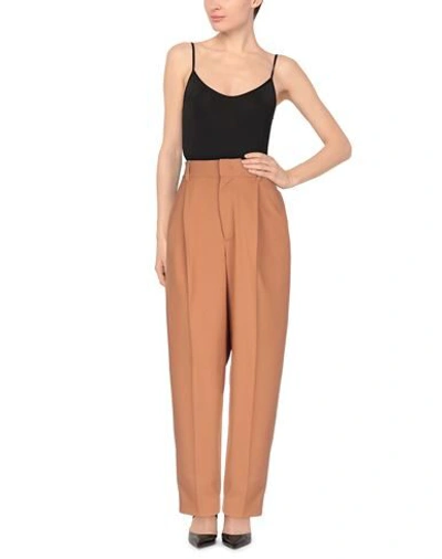 Shop Dondup Woman Pants Brown Size 4 Polyester, Triacetate