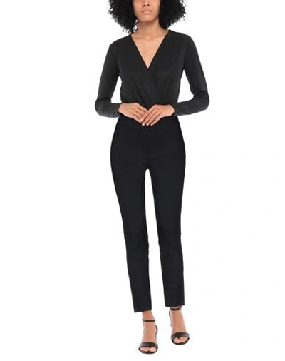 Shop Malloni Woman Pants Black Size 2 Linen, Cotton, Polyamide, Elastane