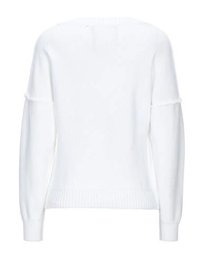 Shop Moschino Woman Sweater White Size 10 Cotton, Polyamide, Elastane