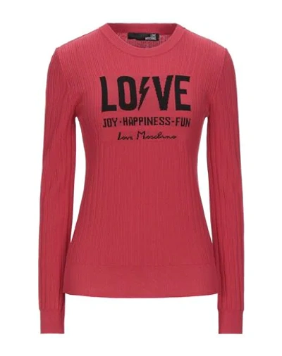 Shop Love Moschino Woman Sweater Red Size 4 Viscose, Polyester