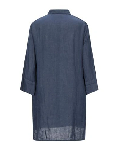 Shop 40weft Short Dresses In Slate Blue