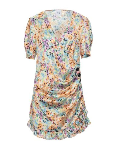 Shop Akep Woman Short Dress Beige Size 8 Polyester