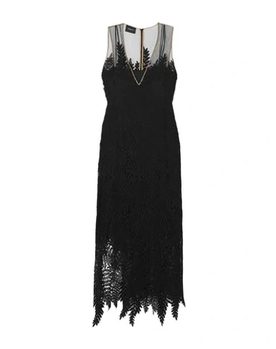 Shop Akris Woman Midi Dress Black Size 10 Wool, Acrylic, Polyester, Polyamide, Silk