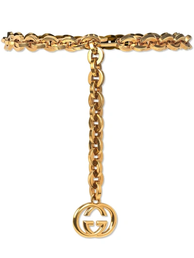 Shop Gucci Gg Chain-link Belt In Gold