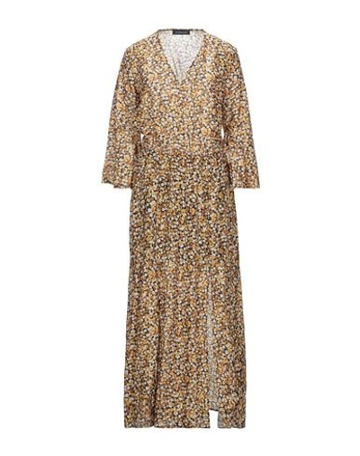 Shop Dodici22 Woman Maxi Dress Ocher Size 6 Polyester In Yellow