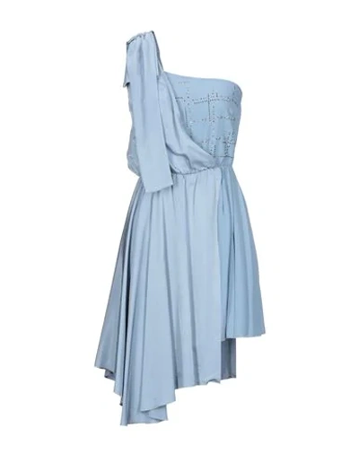 Shop Patrizia Pepe Short Dresses In Pastel Blue