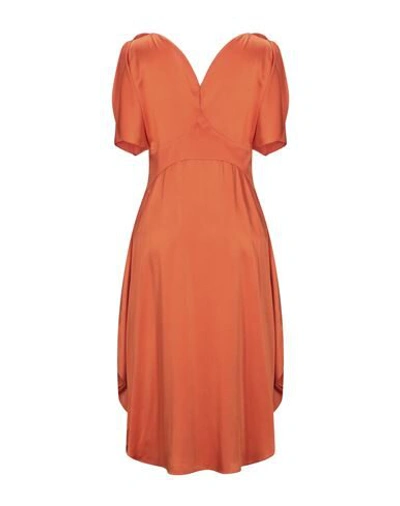 Shop Stella Mccartney Woman Midi Dress Orange Size 10-12 Viscose, Acetate