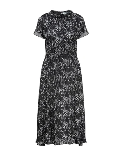 Shop Kenzo Woman Midi Dress Black Size 4 Viscose, Silk