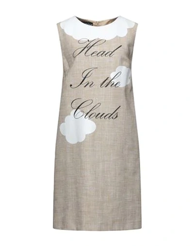 Shop Boutique Moschino Woman Midi Dress Beige Size 8 Cotton, Polyester