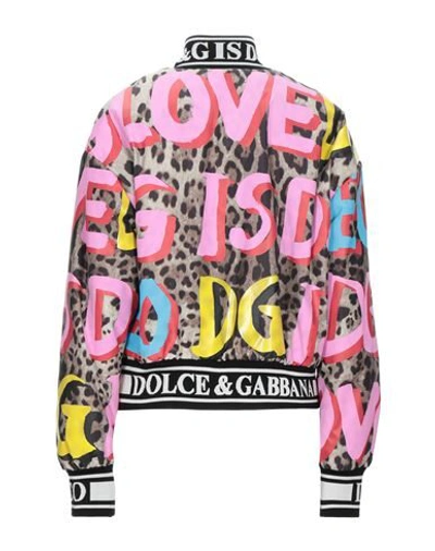 Shop Dolce & Gabbana Synthetic Down Jackets In Sand