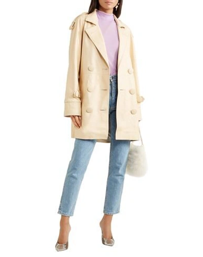 Shop Attico Overcoats In Beige