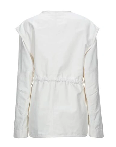 Shop Stella Mccartney Woman Jacket White Size 6-8 Polyamide, Cotton, Linen, Polyester