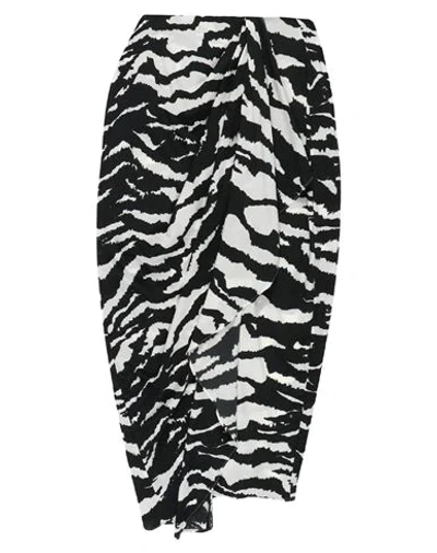 Shop Isabel Marant Woman Midi Skirt Black Size 4 Silk, Elastane