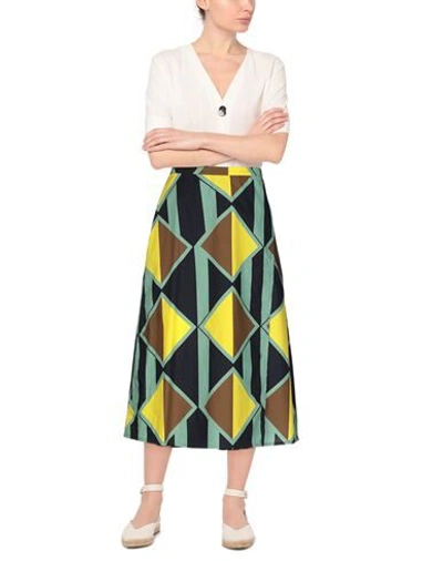 Shop Aspesi Woman Midi Skirt Green Size 8 Cotton