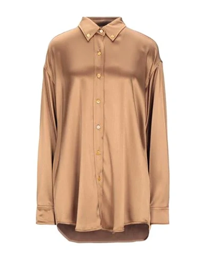 Shop Sies Marjan Woman Shirt Camel Size M/l Triacetate, Polyester In Beige