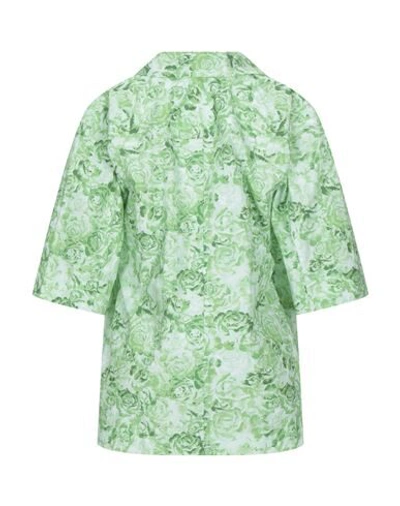Shop Ganni Floral Shirts & Blouses In Green