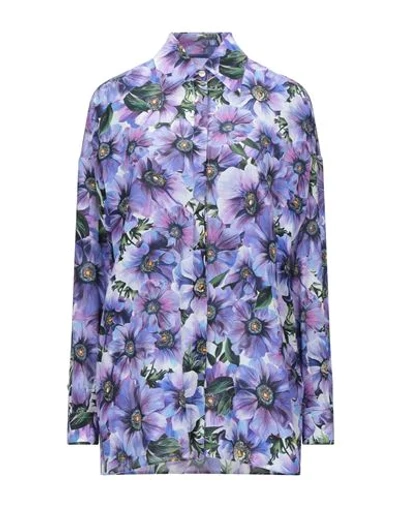 Shop Dolce & Gabbana Woman Shirt Lilac Size 2 Silk In Purple