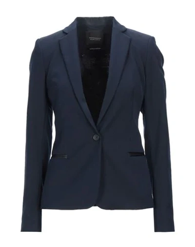 Shop Maison Scotch Suit Jackets In Dark Blue