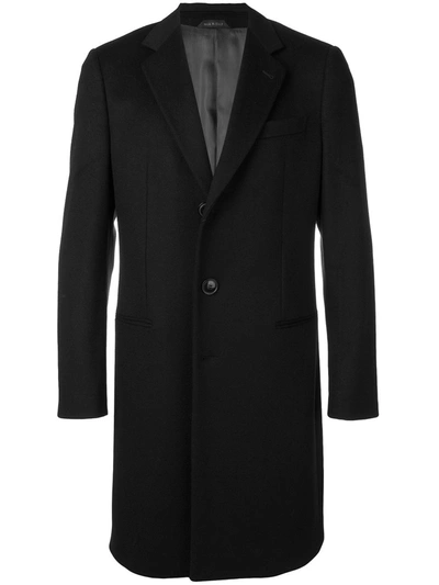 Shop Giorgio Armani Long Cashmere Coat In Black