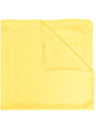 Shop Fendi Wool Scarf In Yellow