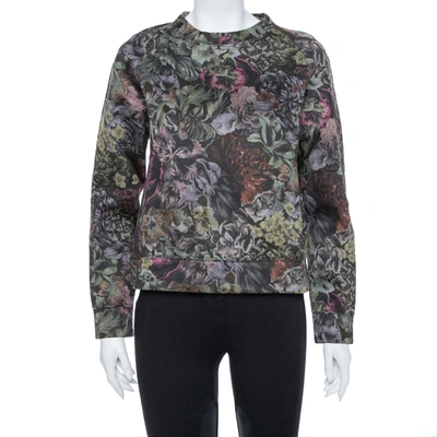 Pre-owned Valentino Multicolor Floral Printed Neoprene Sweatshirt M