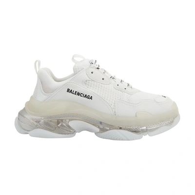 Balenciaga Triple S Clear Sole Washed Sneakers In White Iridescent |  ModeSens