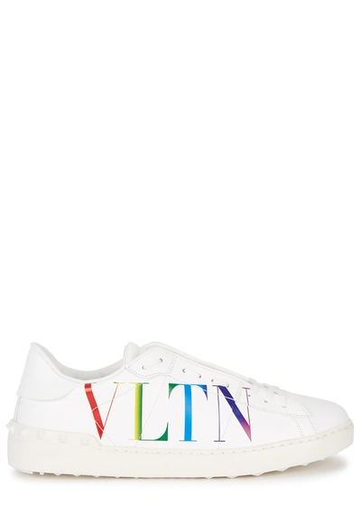 Shop Valentino Garavani Untitled White Leather Sneakers