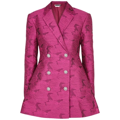 Shop Rotate Birger Christensen Newton Dark Pink Jacquard Blazer Dress