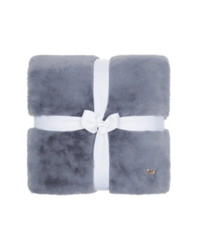 Ugg Euphoria Plush Reversible Faux Fur Throw, 50" X 70" Bedding In Chambray  | ModeSens