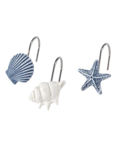Shop Avanti Abstract Coastal Seashells & Coral 12-pc. Shower Curtain Hooks In Multi