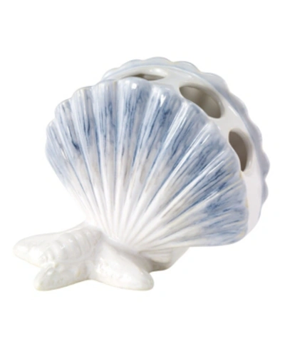 Shop Avanti Abstract Coastal Seashells & Coral Ceramic Toothbrush Holder In Multi