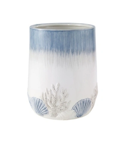 Shop Avanti Abstract Coastal Seashells & Coral Ceramic Wastebasket In Multi