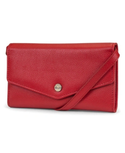 Shop Timberland Envelope Clutch With Removable Crossbody Strap In Cherry
