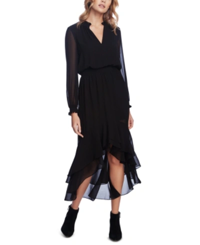 1.state 1. State Long Sleeve High Low Dress In Rich Black