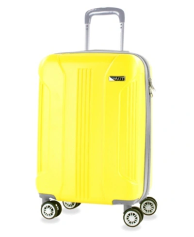 Shop American Green Travel Denali S 20 In. Carry-on Anti-theft Expandable Spinner Suitcase In Yellow